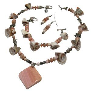 Handmade Jewelry Set ~ Queen Conch, Conch Shell, Crystal, Seahorse & Turtles